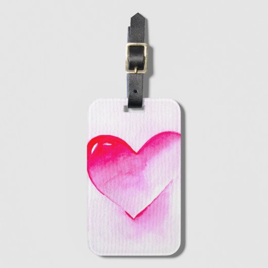 Roze pop art valentijn bagagelabel (Voorkant (verticaal))