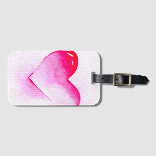 Roze pop art valentijn bagagelabel (Voorkant (horizontaal))
