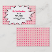 Roze Pop Art Visitekaartje (Voorkant / Achterkant)