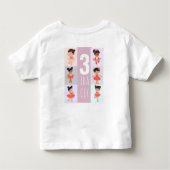 Roze Pop Cartoon Pastel Ballerina 3e Verjaardag Kinder Shirts (Achterkant)