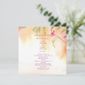 Roze Pop Freesia perzik bruiloft Programmakaart (Staand voorkant)