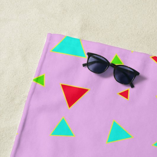 Roze Pop kunst Aangepaste naam Strandlaken (In situ)