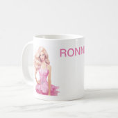 Roze Pop Meisje Verjaardag Koffiemok (Voorkant links)