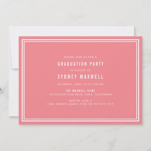 Roze Pop Modern Fotogradatie Partij Kaart (Achterkant)