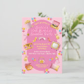 Roze Pop Speelgoed Slumber Sleepover Verjaardagsfe Kaart (Staand voorkant)