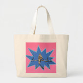 Roze Pop uit Foto Lijst Grote Tote Bag (Voorkant)