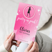 Roze pop uitnodiging / vrijgezelle uitnodiging