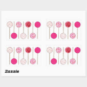 Roze Pop Valentijn Valentijnsdag Foodie Rechthoekige Sticker (Vel)