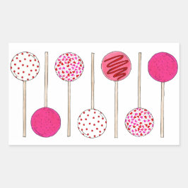 Roze Pop Valentijn Valentijnsdag Foodie Rechthoekige Sticker