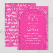 Roze Pop Verjaardag, Meisje Verjaardag Neon Kaart (Voorkant / Achterkant)