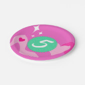 Roze Pop Verjaardagsfeestje, Aangepaste leeftijd,  Papieren Bordje (Gekanteld)