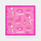 Roze Pop Verjaardagsfeestje, Aangepaste leeftijd, Servet (Voorkant)