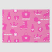 Roze Pop Verjaardagsfeestje, Aangepaste leeftijd,  Tissuepapier (Voorkant)