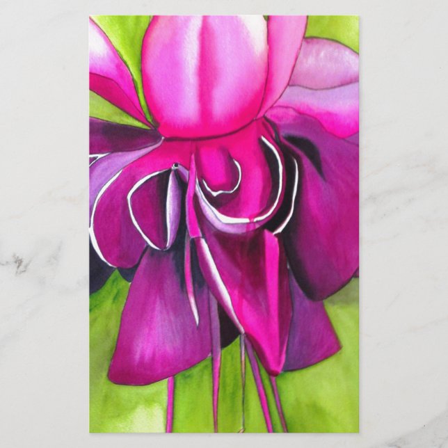 Roze pop waterverf bloem (Voorkant)