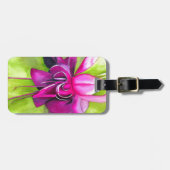 Roze pop waterverf bloem bagagelabel (Voorkant horizontaal)