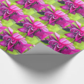 Roze pop waterverf bloem cadeaupapier (Hoek)