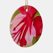Roze pop waterverf bloem keramisch ornament (Rechts)