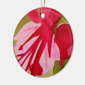 Roze pop waterverf bloem keramisch ornament (Links)