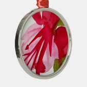 Roze pop waterverf bloem metalen ornament (Rechts)