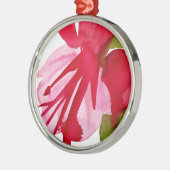 Roze pop waterverf bloem metalen ornament (Links)