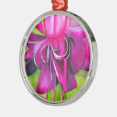 Roze pop waterverf bloem metalen ornament (Links)