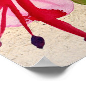 Roze pop waterverf bloem poster (Hoek)