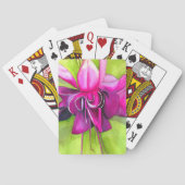 Roze pop waterverf bloem speelkaarten (Achterkant)
