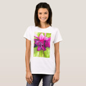 Roze pop waterverf bloem t-shirt (Voorkant volledig)
