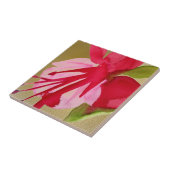 Roze pop waterverf bloem tegeltje (Zijkant)