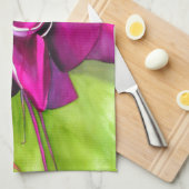 Roze pop waterverf bloem theedoek (Quarter Fold)