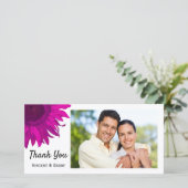 Roze Pop Zonnebloem Hartelijk dank Bedankkaart (Staand voorkant)