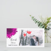 Roze Pop Zonnebloem Hartelijk dank Bedankkaart (Staand voorkant)