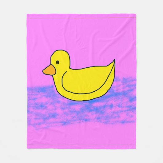 Roze Popcorn Anime Ducky Fleece Deken (Voorkant)