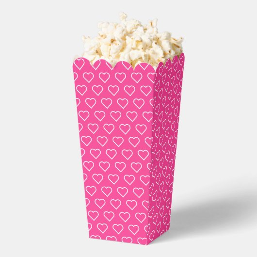 Roze Popcorn Box met harten - Kies kleuren Bedankdoosjes (Popped)