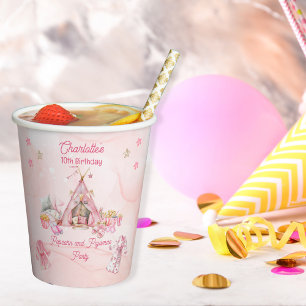 Roze Popcorn en Pyjama Slumber Verjaardagsfeest Papieren Bekers
