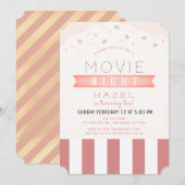 Roze Popcorn Film Night Girl Verjaardag Kaart (Voorkant / Achterkant)