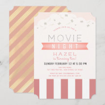 Roze Popcorn Film Night Girl Verjaardag
