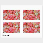 Roze popcorn rechthoekige sticker (Vel)