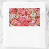 Roze popcorn rechthoekige sticker (Tas)