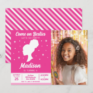 Roze Poppen Besties Fashion Feest Foto Verjaardag  Kaart