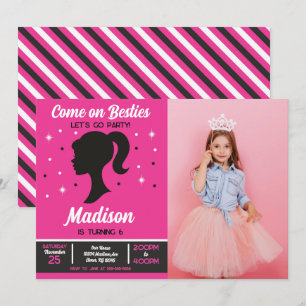 Roze Poppen Besties Fashion Feest Foto Verjaardag  Kaart