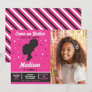 Roze Poppen Besties Fashion Feest Foto Verjaardag  Kaart