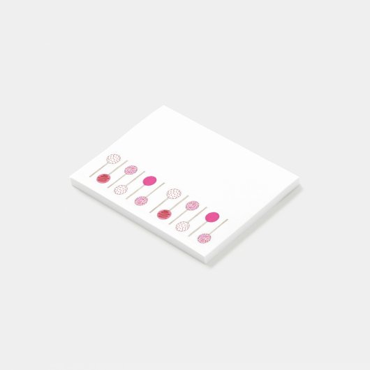 Roze Poppen Foodie Dessert Love Bakery Post-it® Notes (Schuin)