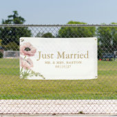 Roze Poppies net getrouwd auto banner (Insitu)