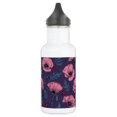 Roze poppies op donker violet waterfles  (Links)