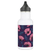 Roze poppies op donker violet waterfles  (Rechts)