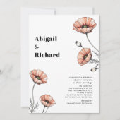  Roze Poppies wilde bloemen bloemenbruiloft Kaart (Voorkant)