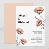  Roze Poppies wilde bloemen bloemenbruiloft Kaart (Voorkant / Achterkant)