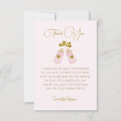 Roze Poppin Flessen Meisje Baby shower Bedankkaart (Voorkant)