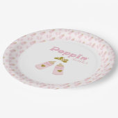 Roze Poppin Flessen Meisje Baby shower Papieren Bordje (Gekanteld)